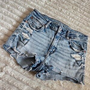 American Eagle Outfitters Light Blue High Rise Denim Shorts